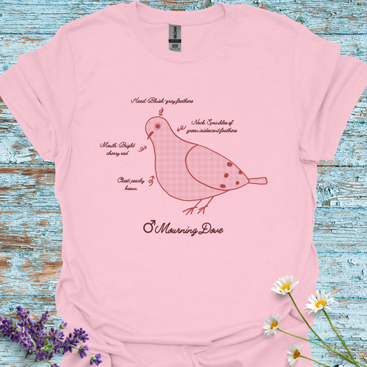 Male Mourning Dove (with feather colors) T-shirt