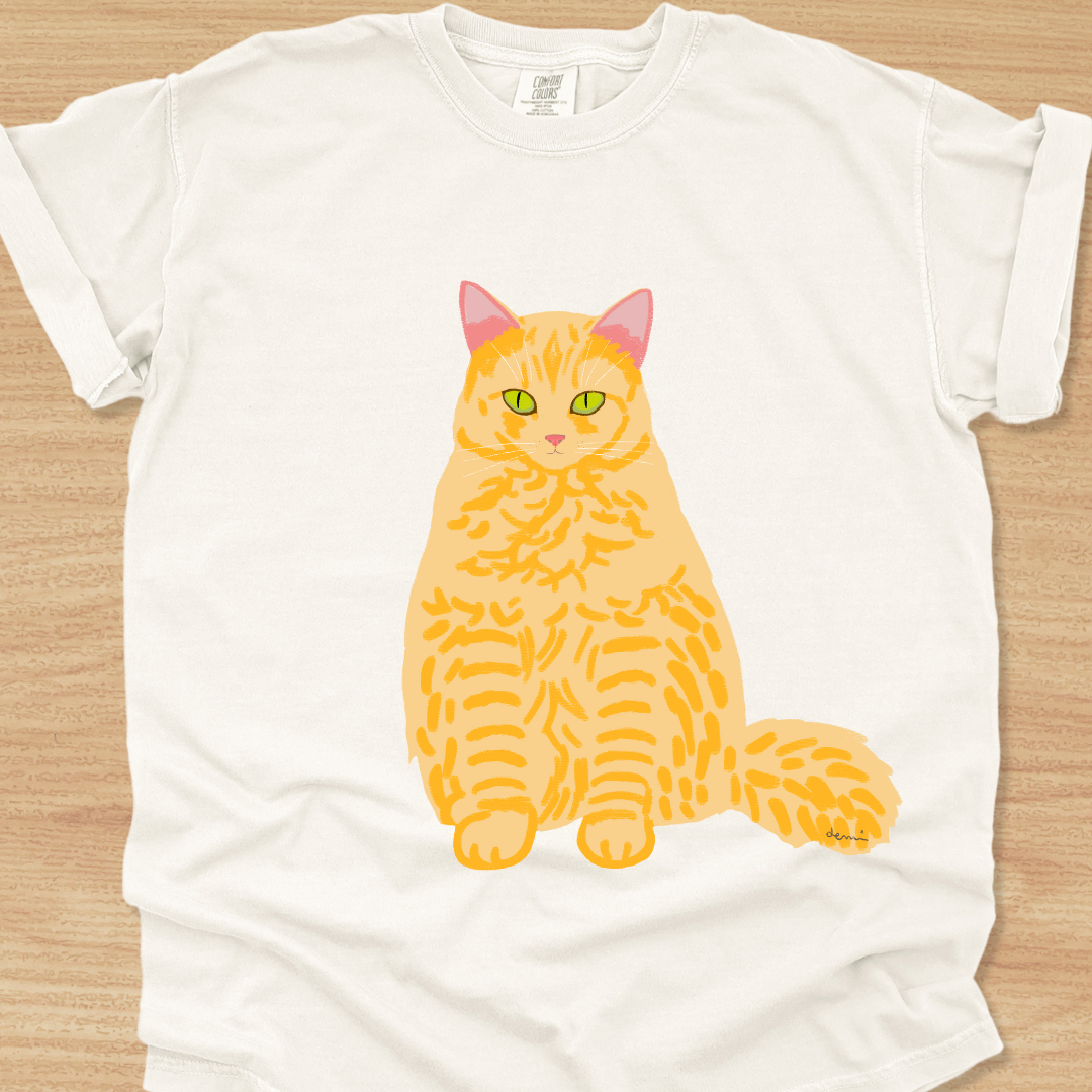 Unisex Fluffy Orange Tabby Cat T-shirt