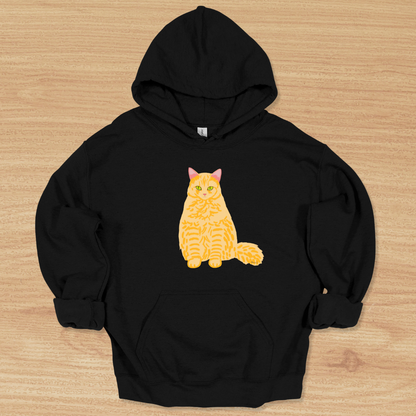 Unisex Fluffy Orange Tabby Cat Hoodie