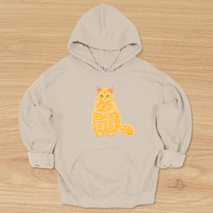 Unisex Fluffy Orange Tabby Cat Hoodie