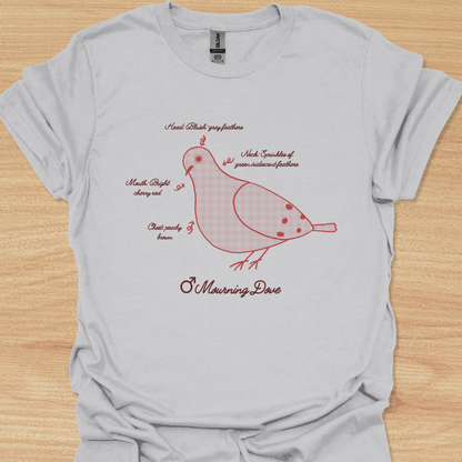 Unisex Male Mourning Dove (with feather colors) T-shirt