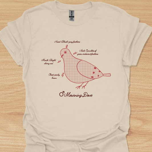 Unisex Male Mourning Dove (with feather colors) T-shirt