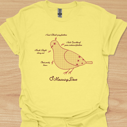 Unisex Male Mourning Dove (with feather colors) T-shirt