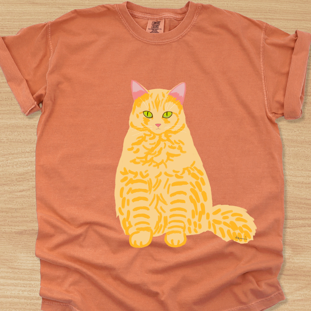 Unisex Fluffy Orange Tabby Cat T-shirt