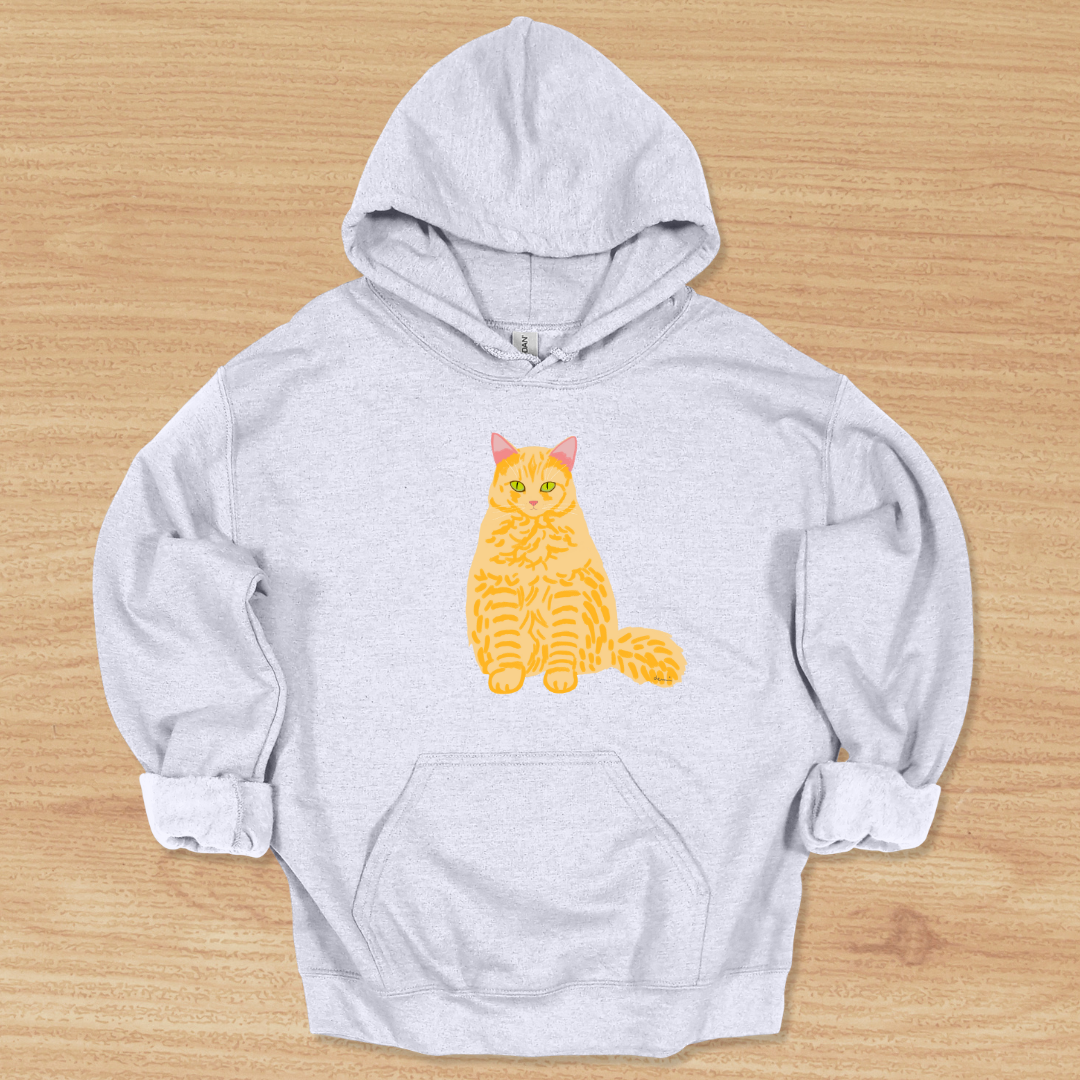 Unisex Fluffy Orange Tabby Cat Hoodie