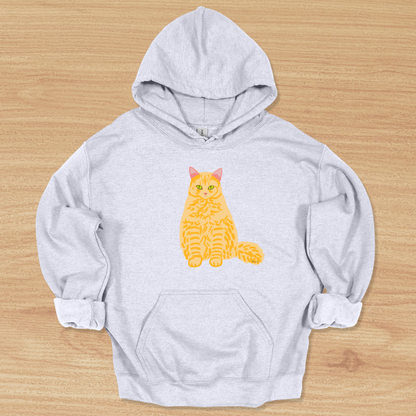 Unisex Fluffy Orange Tabby Cat Hoodie