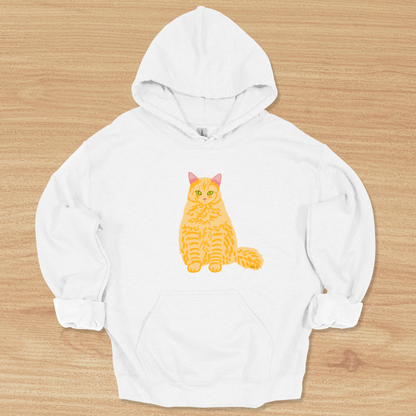 Unisex Fluffy Orange Tabby Cat Hoodie