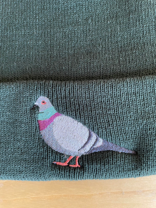 Embroidered Beanie - Pigeon