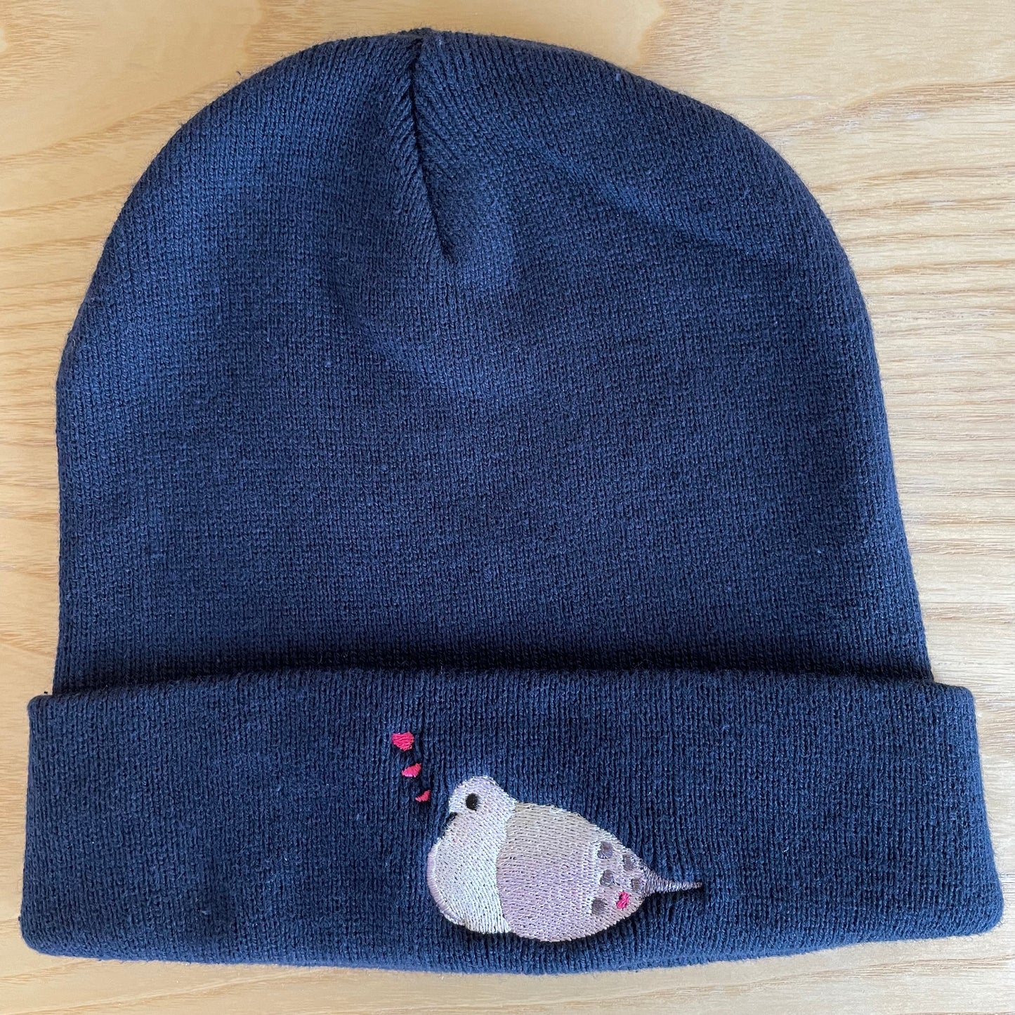 Embroidered Beanie - Mourning Dove